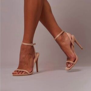 PrettyLittleThing Beige Strappy Heels
